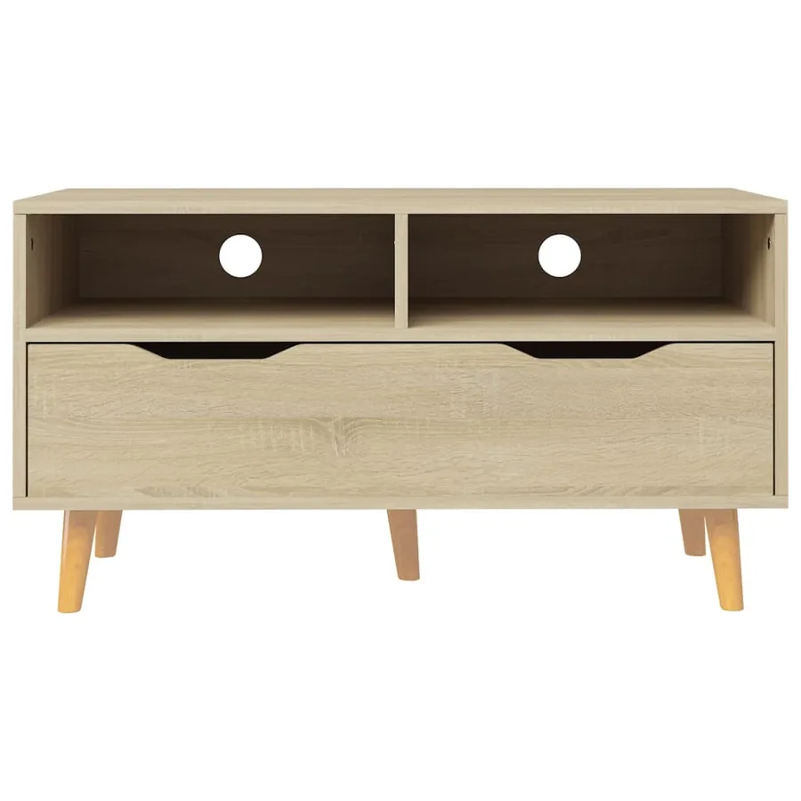 Meuble TV chêne sonoma 90x40x48,5 cm bois d'ingénierie - 5