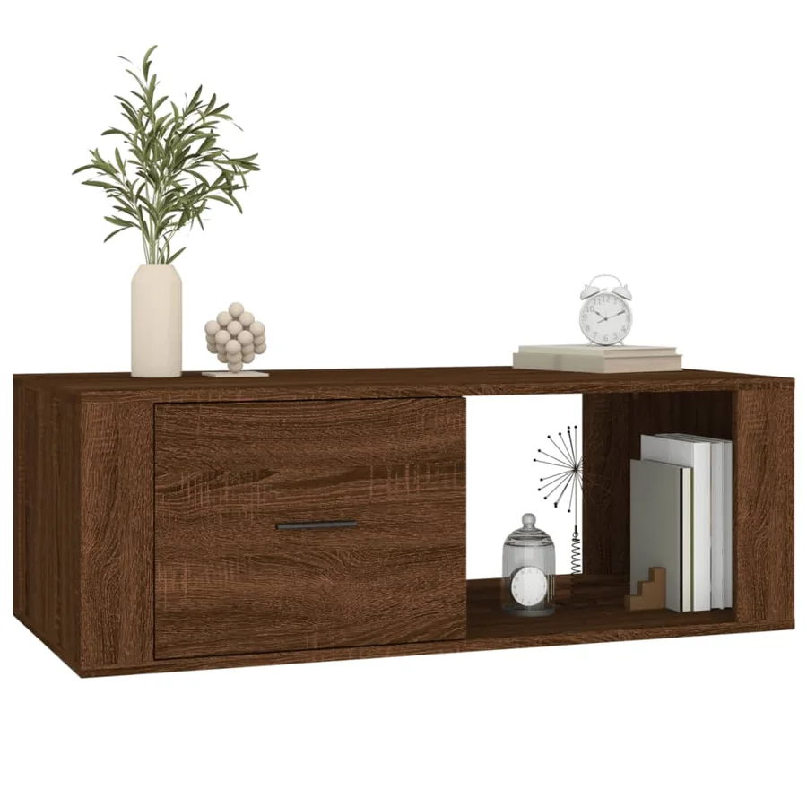 Table basse Chêne marron 100x50,5x35 cm Bois d'ingénierie - 4