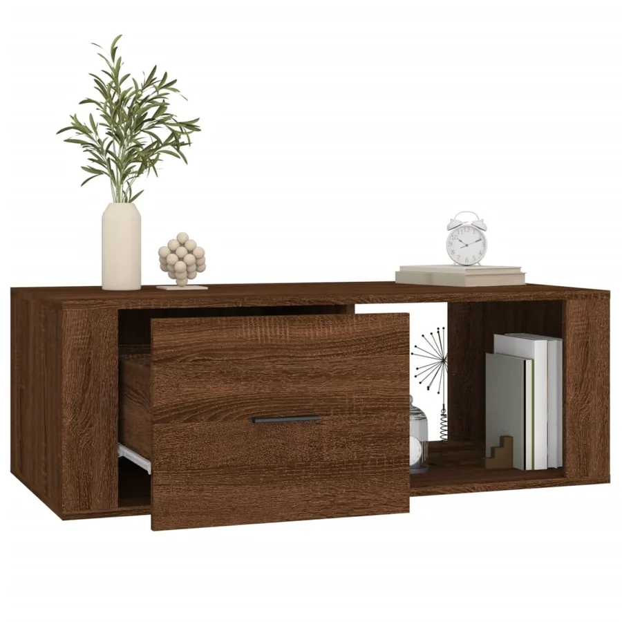 Table basse Chêne marron 100x50,5x35 cm Bois d'ingénierie - 5