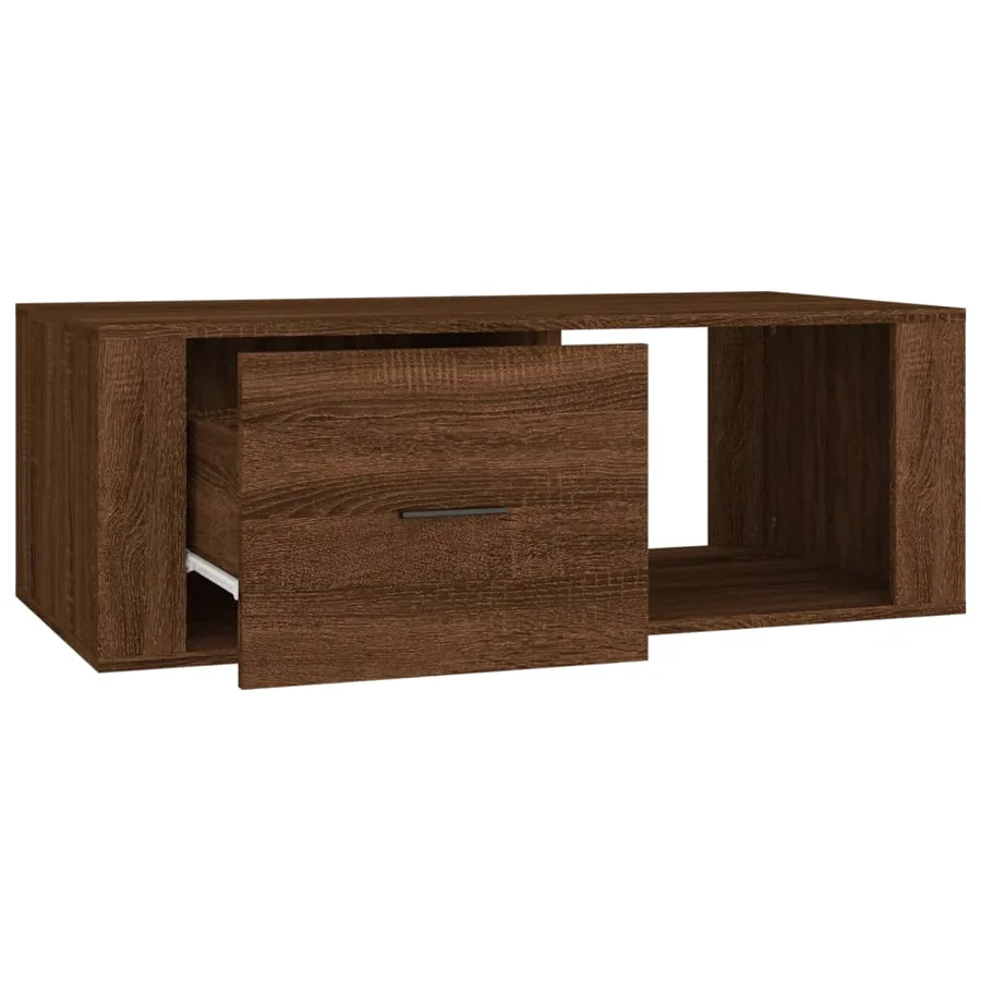 Table basse Chêne marron 100x50,5x35 cm Bois d'ingénierie - 7