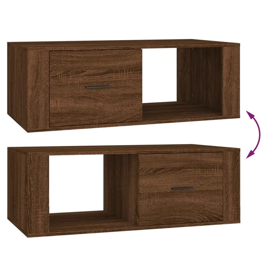 Table basse Chêne marron 100x50,5x35 cm Bois d'ingénierie - 9