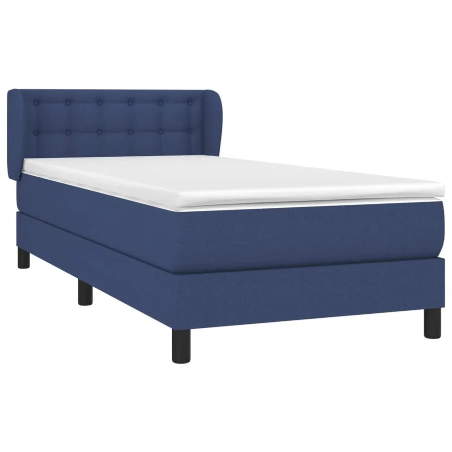 Sommier à lattes de lit avec matelas Bleu 80x200 cm Tissu - 3