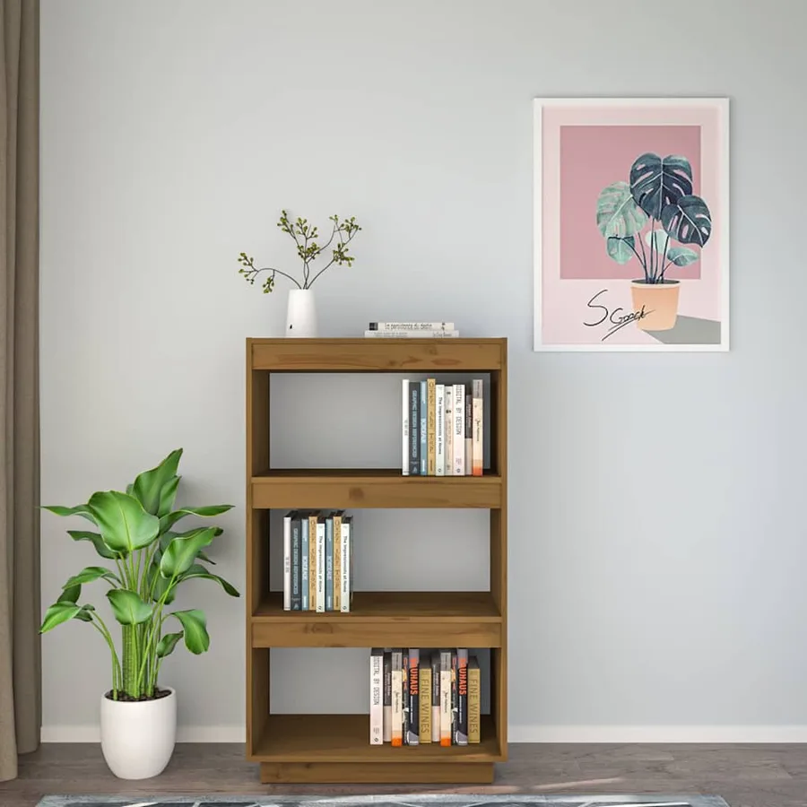 Bibliothèque/Séparateur de pièce Marron miel 60x35x103 cm Pin - 3