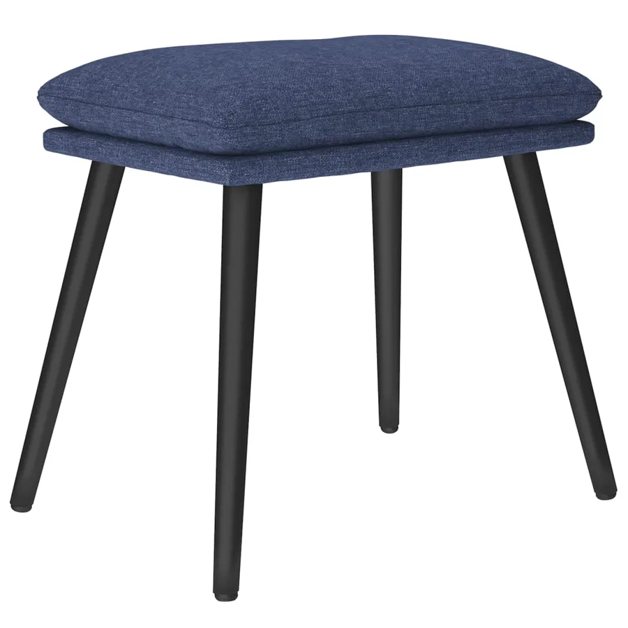 Chaise de relaxation avec tabouret Bleu Tissu - 5