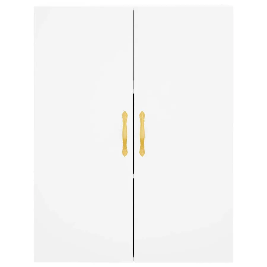 Buffet haut Blanc 69,5x34x180 cm Bois d'ingénierie - 6