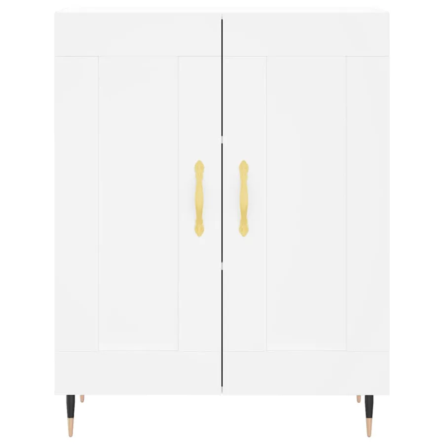 Buffet haut Blanc 69,5x34x180 cm Bois d'ingénierie - 8