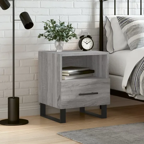 Table de chevet sonoma gris 40x35x47,5 cm bois d’ingénierie