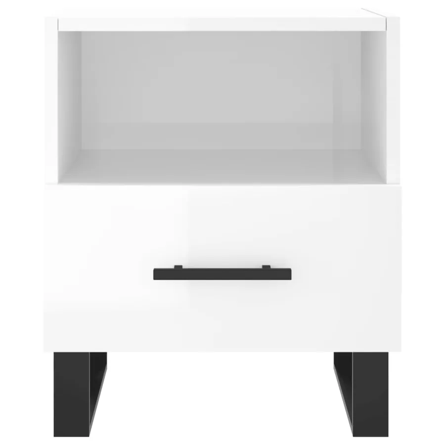 Tables de chevet 2 pcs blanc brillant 40x35x47,5 cm - 7