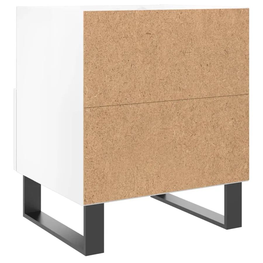 Tables de chevet 2 pcs blanc brillant 40x35x47,5 cm - 9