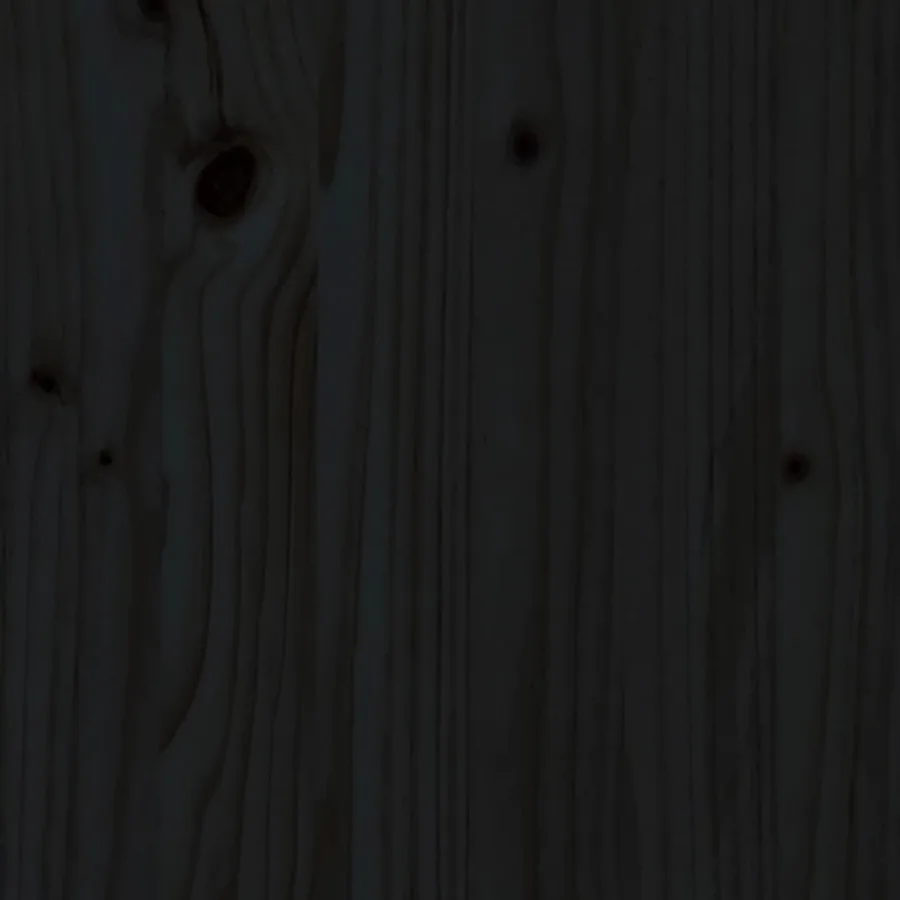 Cadre de lit sans matelas noir bois de pin massif - 11