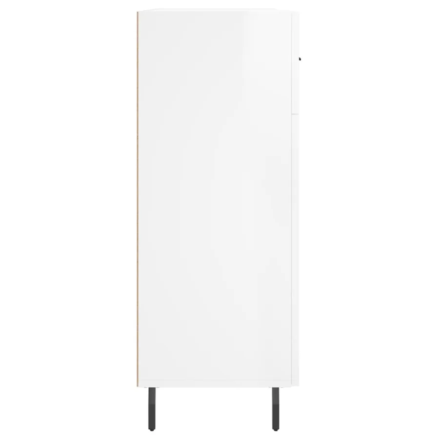 Buffet Blanc brillant 69,5x34x90 cm Bois d'ingénierie - 7