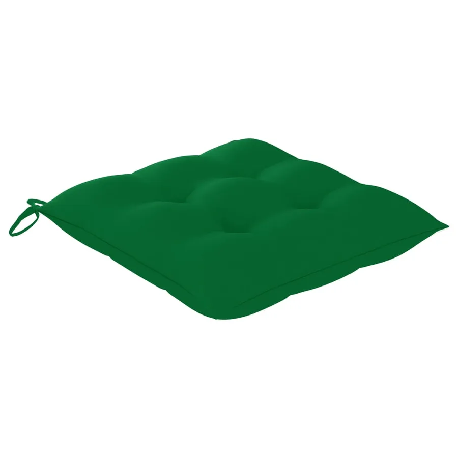 Chaise à bascule avec coussin vert Bois de teck solide - 4