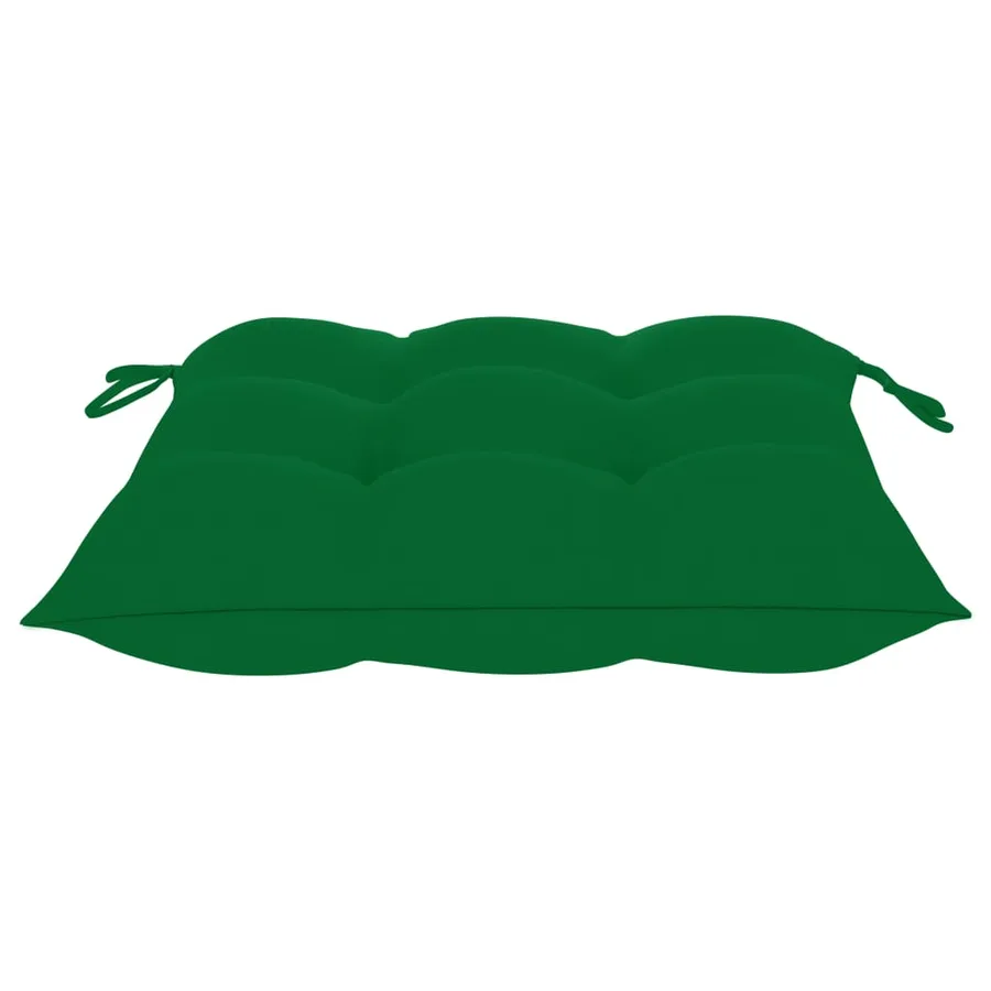 Chaise à bascule avec coussin vert Bois de teck solide - 5