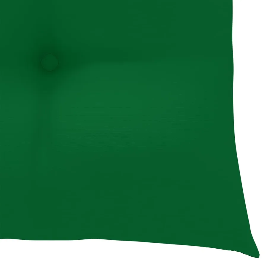 Chaise à bascule avec coussin vert Bois de teck solide - 6