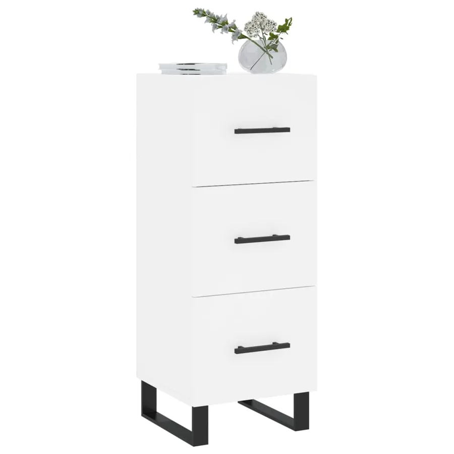 Buffet blanc 34,5x34x90 cm bois d'ingénierie - 3