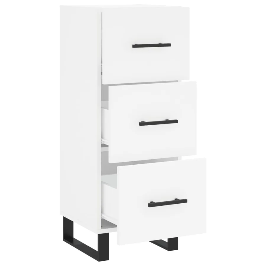 Buffet blanc 34,5x34x90 cm bois d'ingénierie - 5