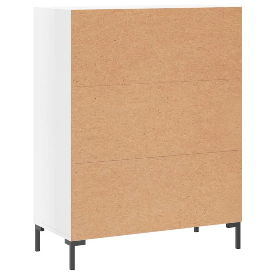 Buffet Blanc brillant 69,5x34x90 cm Bois d'ingénierie - 8