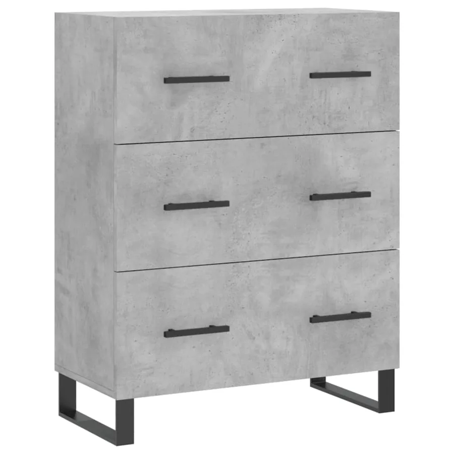 Buffet gris béton 69,5x34x90 cm bois d'ingénierie - 2