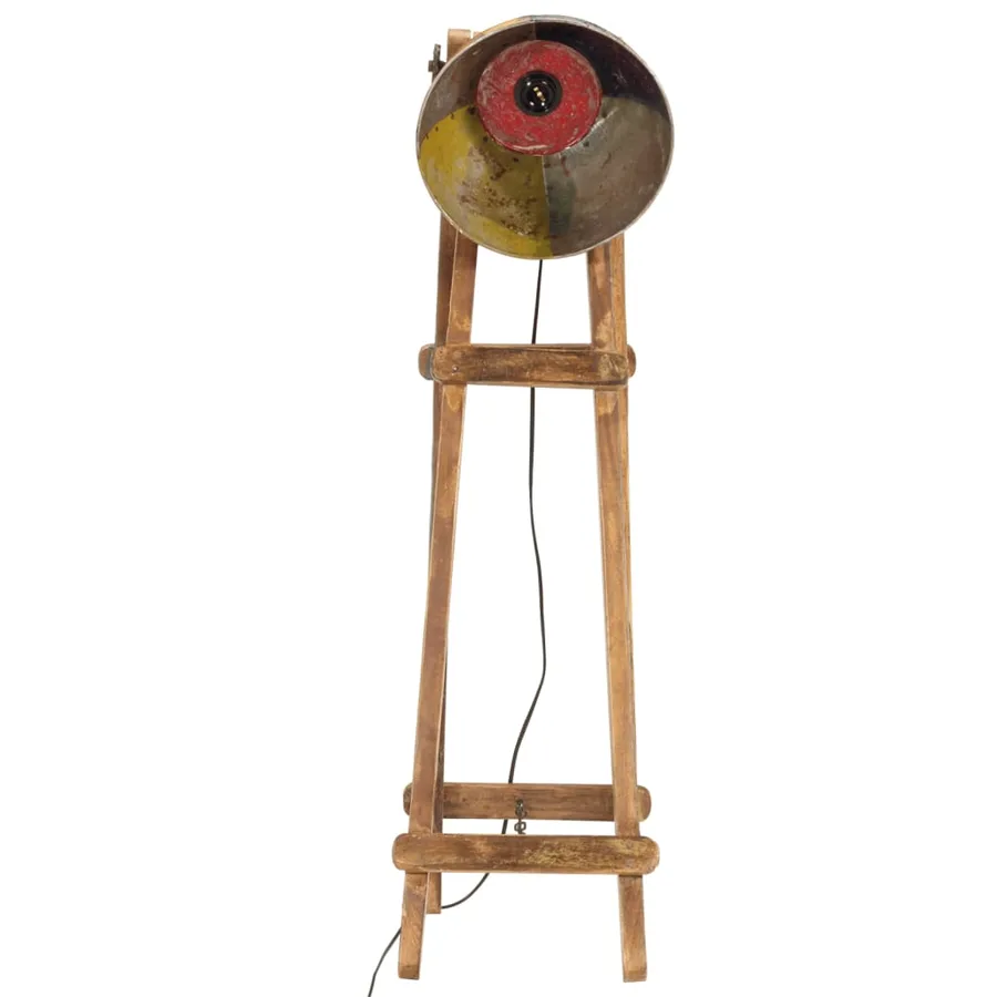 Lampadaire multicolore E27 bois massif de manguier - 3