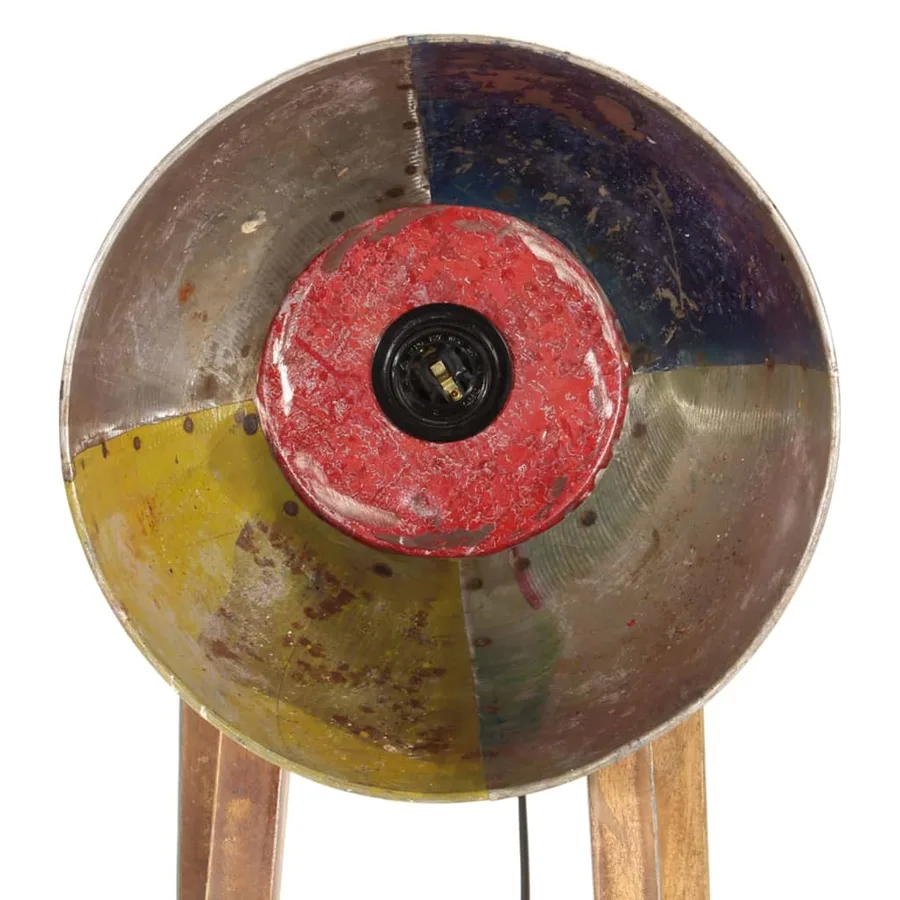 Lampadaire multicolore E27 bois massif de manguier - 8