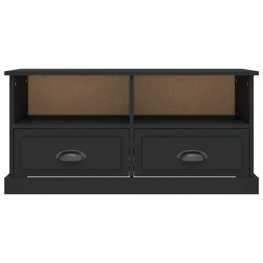Meuble TV noir 93x35,5x45 cm bois d'ingénierie - 6