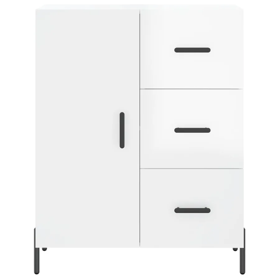 Buffet Blanc brillant 69,5x34x90 cm Bois d'ingénierie - 5