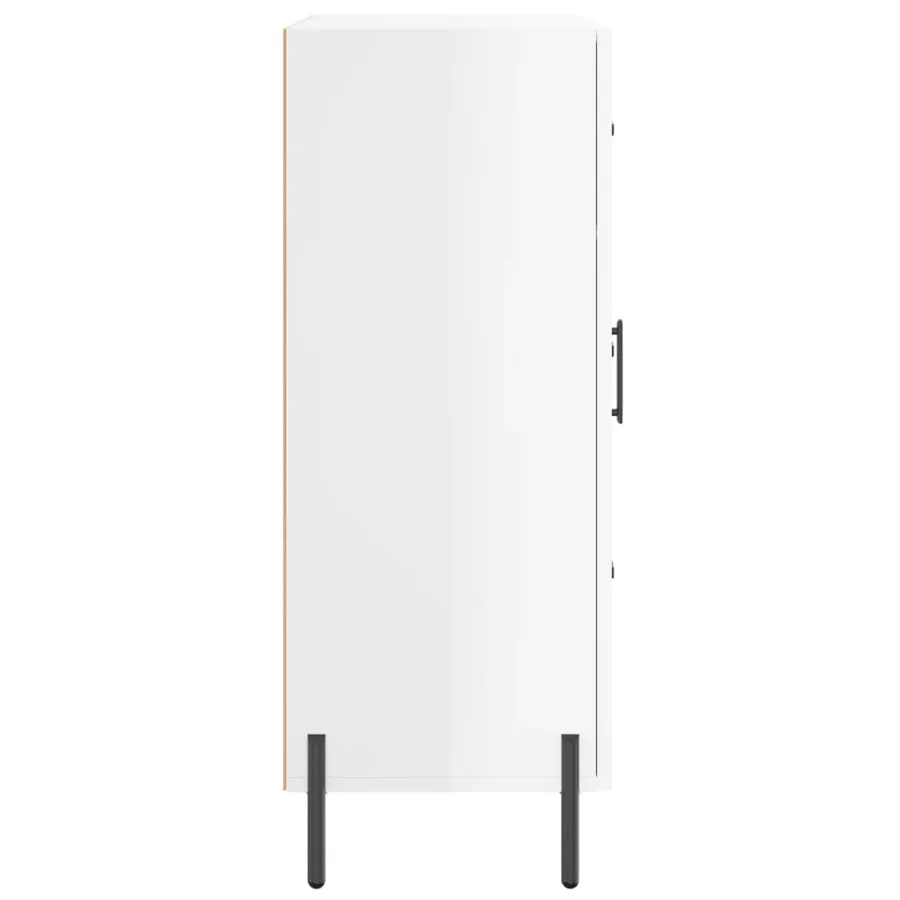 Buffet Blanc brillant 69,5x34x90 cm Bois d'ingénierie - 7