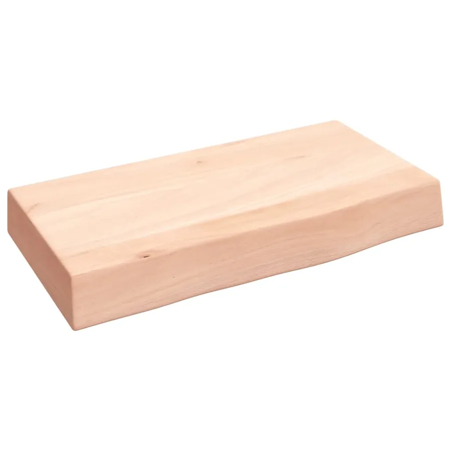 Étagère murale 40x20x6 cm bois de chêne massif non traité - 2