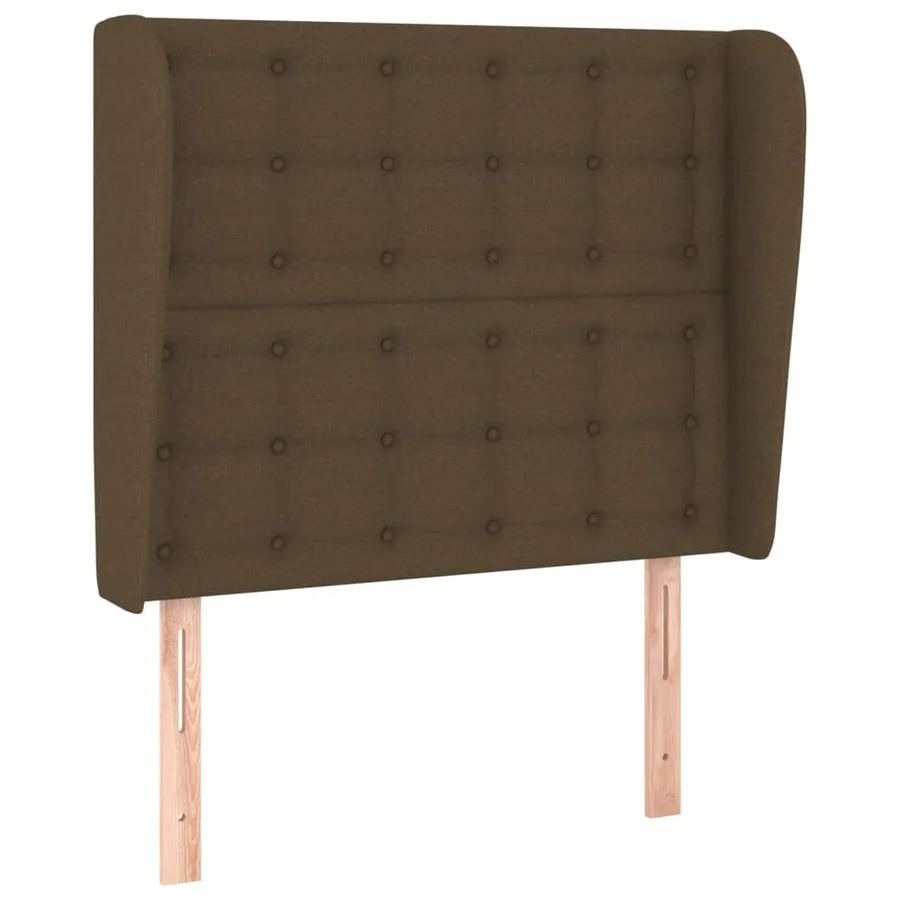 Tête de lit avec oreilles Marron foncé 83x23x118/128 cm Tissu - 2