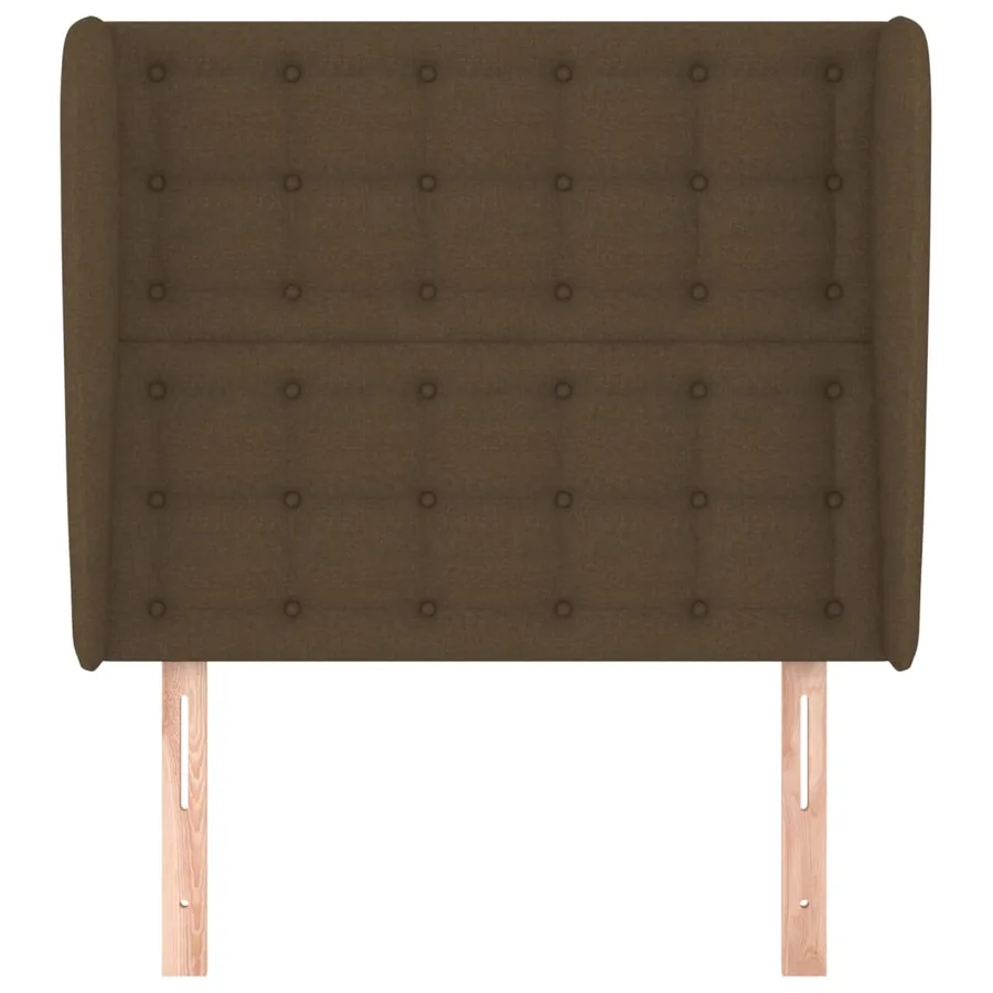 Tête de lit avec oreilles Marron foncé 83x23x118/128 cm Tissu - 3