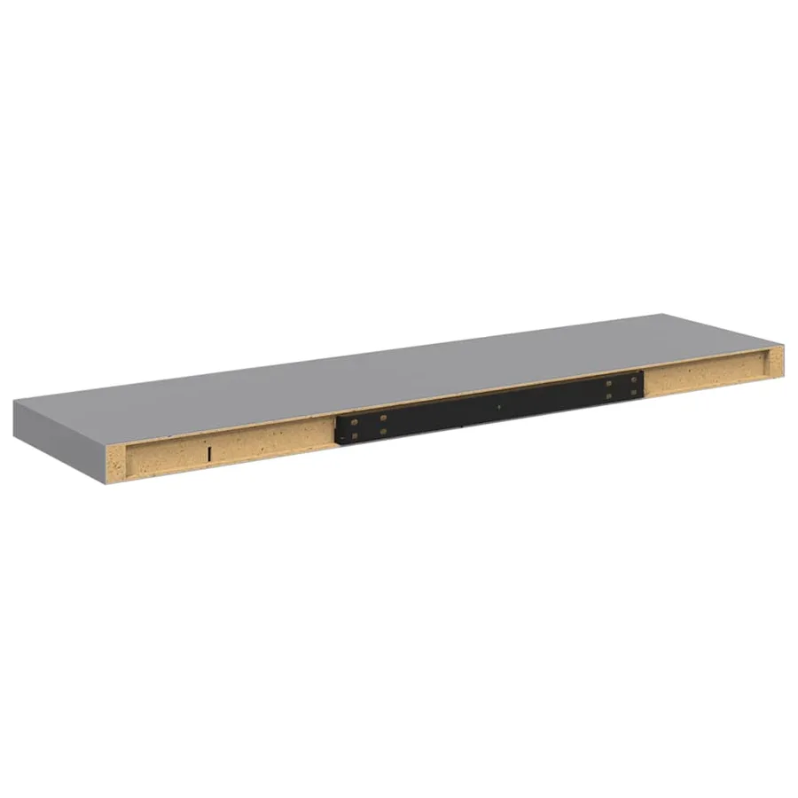 Étagères murales flottantes 4 pcs gris 90x23,5x3,8 cm MDF - 9