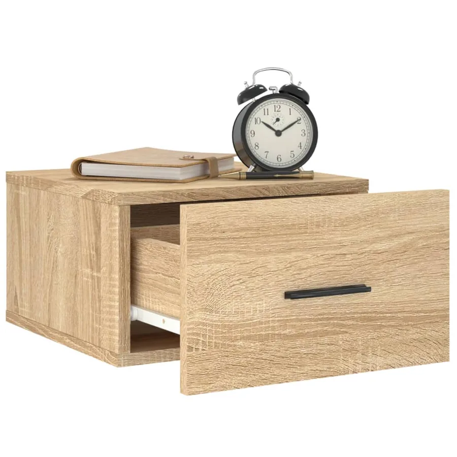 Table de chevet murale chêne sonoma 35x35x20 cm - 4