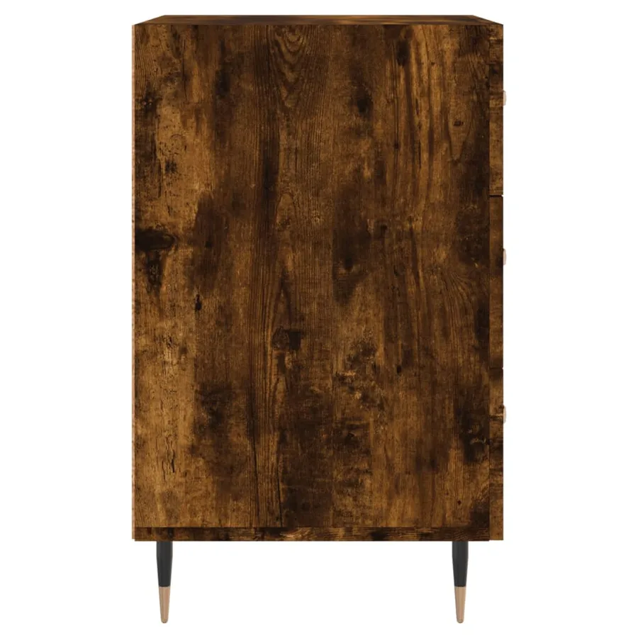 Table de chevet chêne fumé 40x40x66 cm bois d'ingénierie - 6