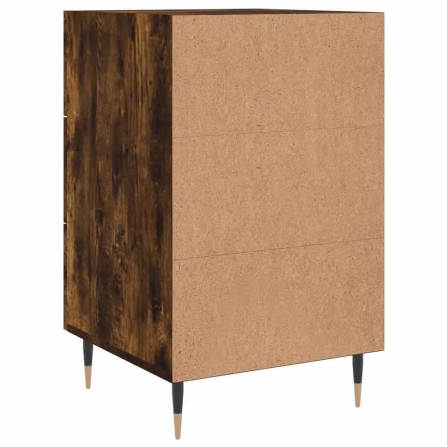 Table de chevet chêne fumé 40x40x66 cm bois d'ingénierie - 8