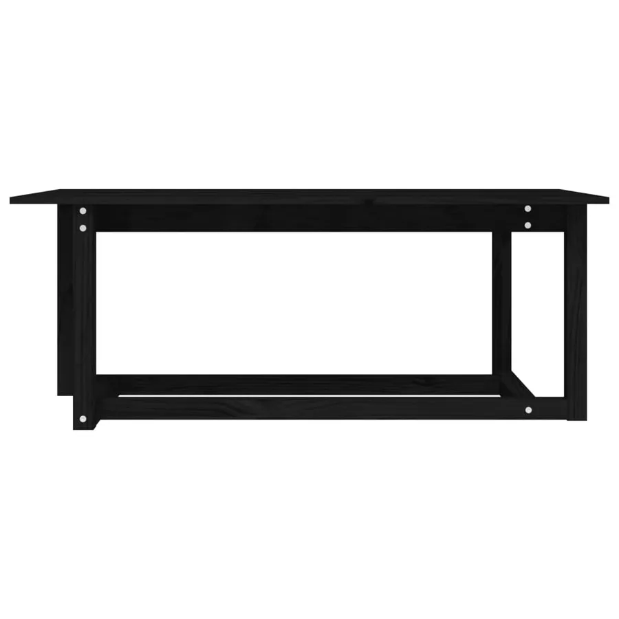 Table basse Noir 110x55x45 cm Bois massif de pin - 3