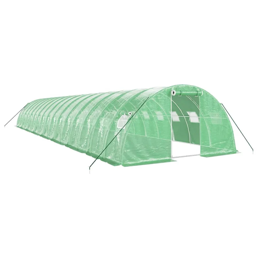 Serre avec cadre en acier vert 64 m² 16x4x2 m - 2