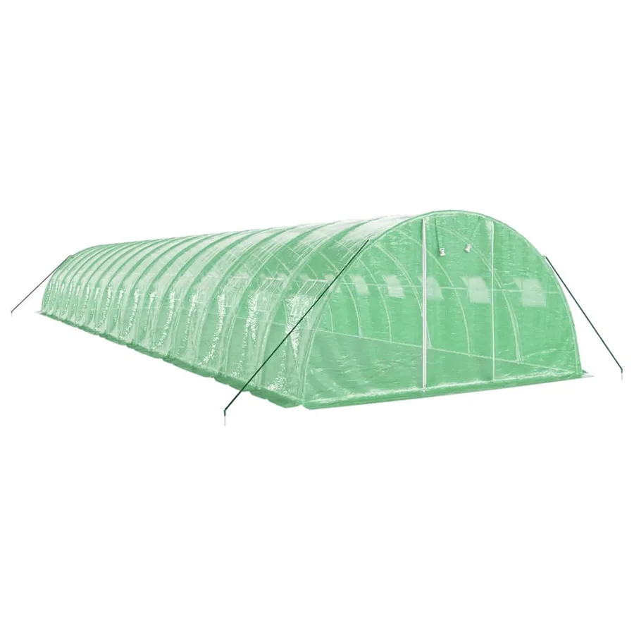 Serre avec cadre en acier vert 64 m² 16x4x2 m - 3