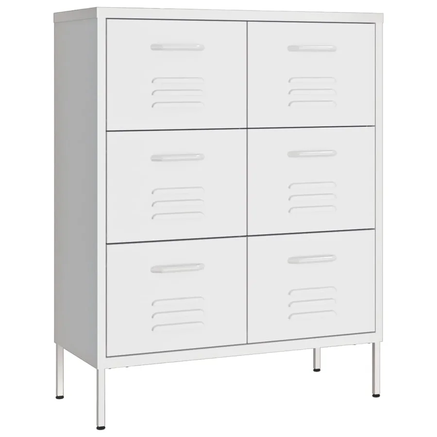 Armoire à tiroirs Blanc 80x35x101,5 cm Acier - 2