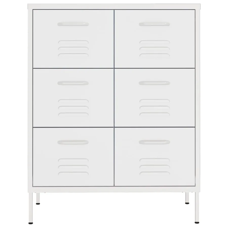 Armoire à tiroirs Blanc 80x35x101,5 cm Acier - 3