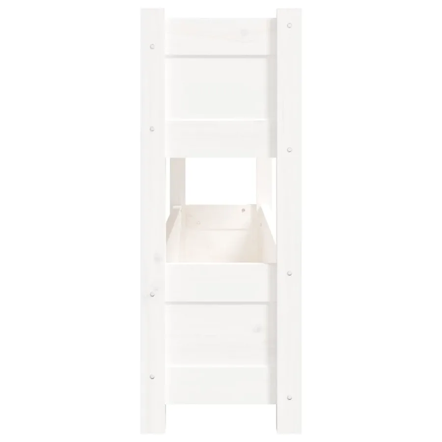 Jardinière Blanc 112x25x66 cm Bois massif de pin - 6