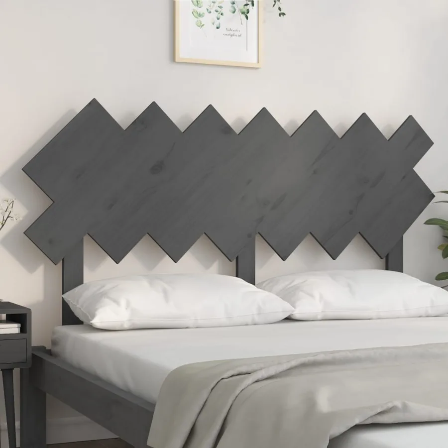 Tête de lit Gris 151,5x3x81 cm Bois massif de pin - 3