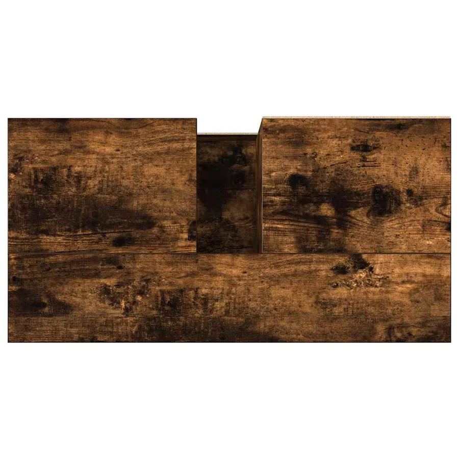 Armoire de bain chêne fumé 65x33x60 cm bois d'ingénierie - 8