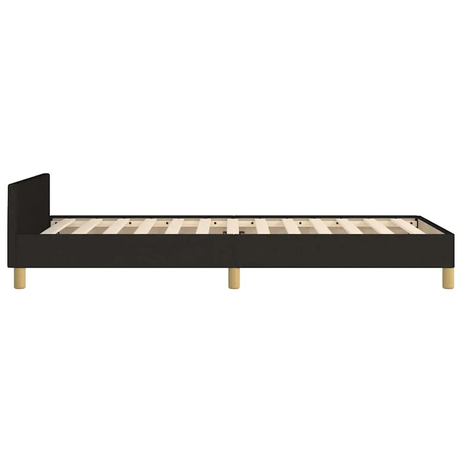 Cadre de lit sans matelas noir 100x200 cm tissu - 7