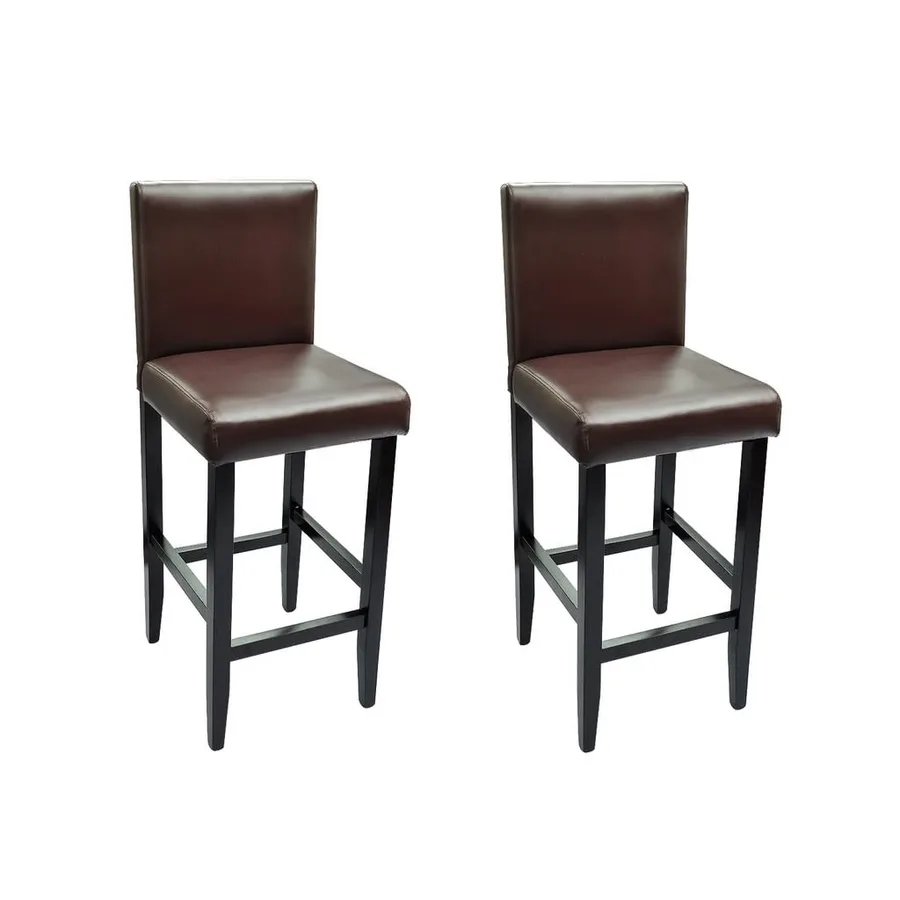 Tabourets de bar lot de 2 marron foncé similicuir - 2