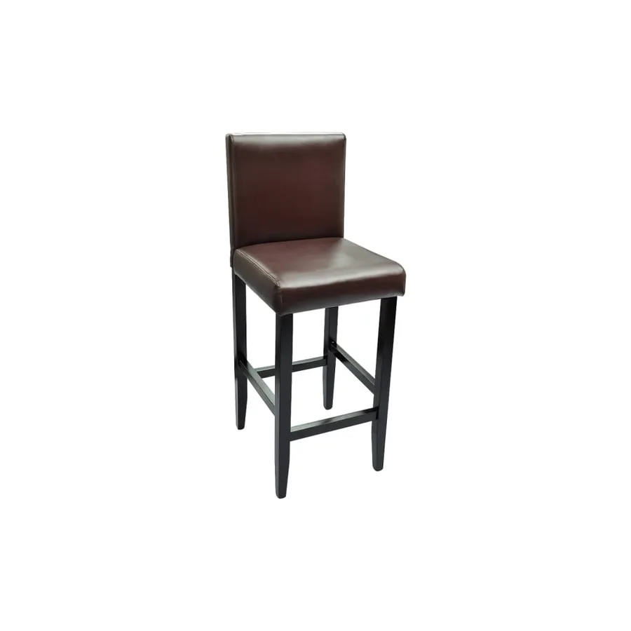 Tabourets de bar lot de 2 marron foncé similicuir - 3