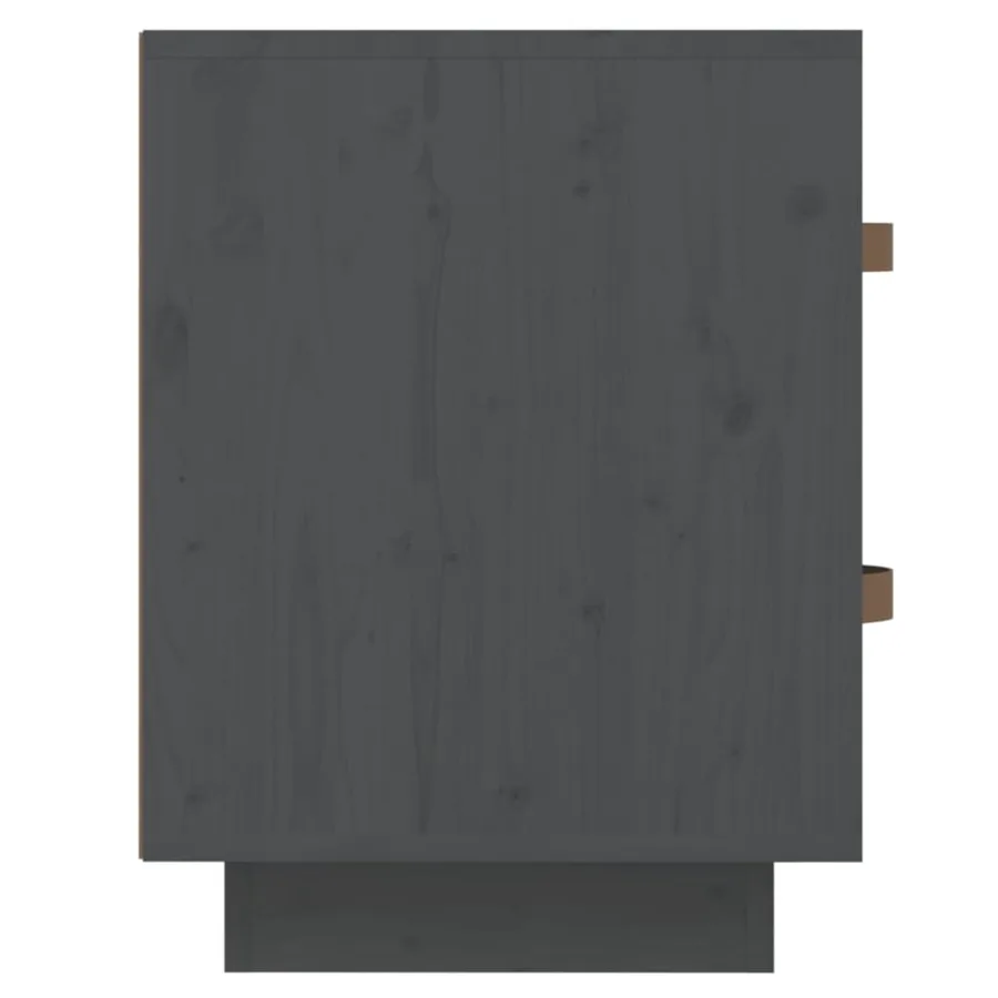Tables de chevet 2 pcs Gris 40x34x45 cm Bois de pin massif - 9