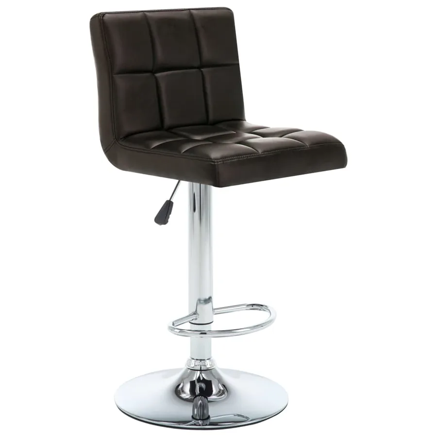 Tabourets de bar lot de 2 marron similicuir - 3