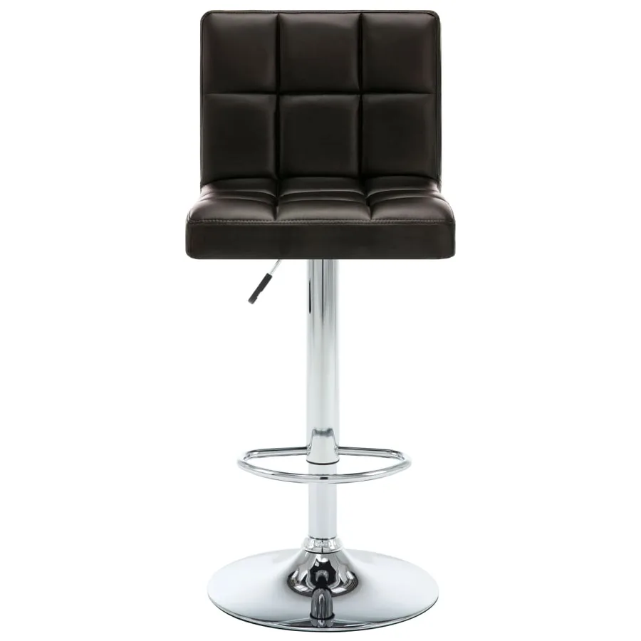 Tabourets de bar lot de 2 marron similicuir - 4