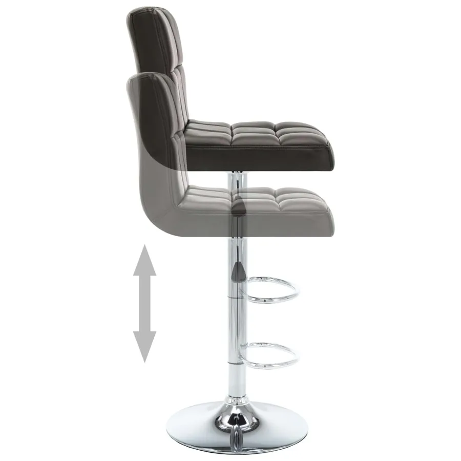 Tabourets de bar lot de 2 marron similicuir - 5