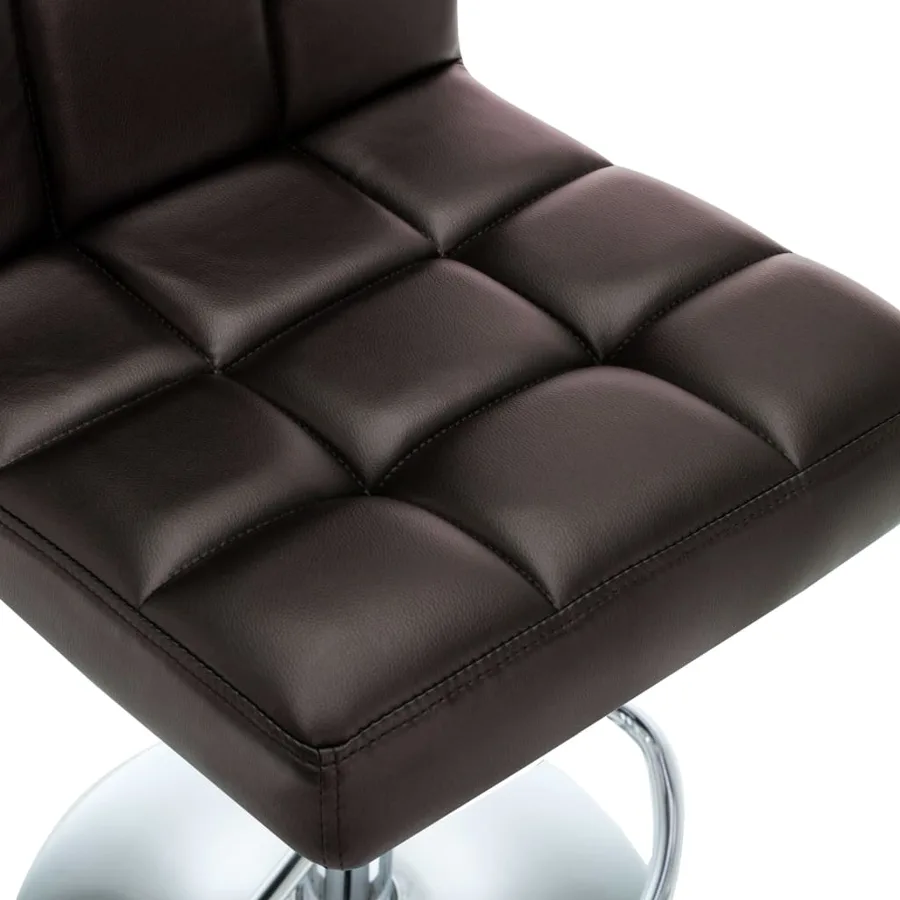Tabourets de bar lot de 2 marron similicuir - 7